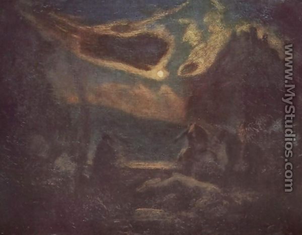 600x466 Macbeth And The Witches By Albert Pinkham Ryder - Ryder Painting
