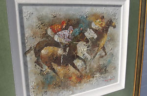 300x197 Edward Barton Jockeysthoroughbreds Oil Painting Ebay - S Barton Oil Painting