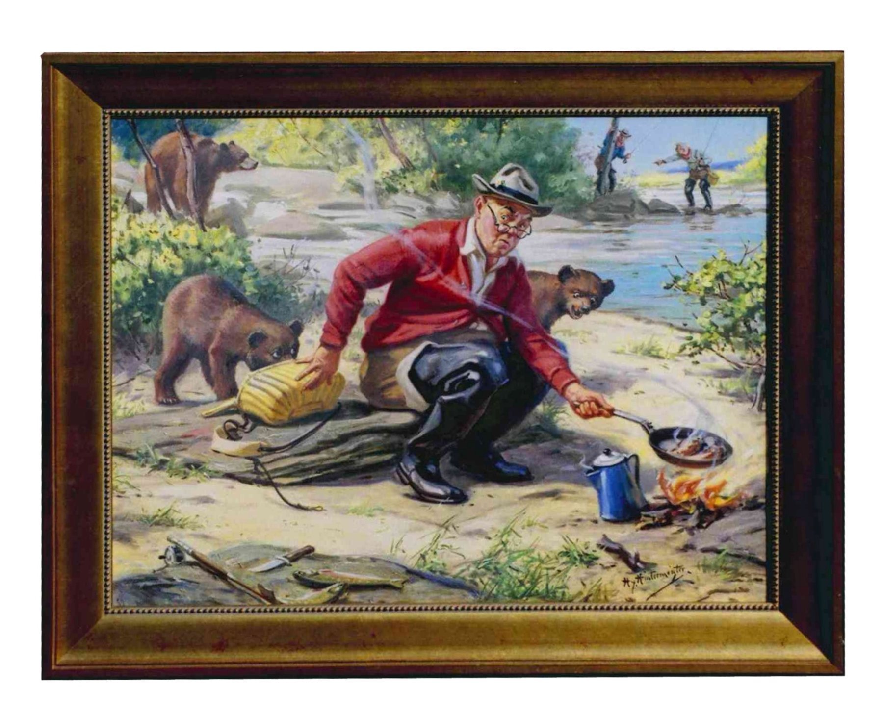 1800x1458 Fine Art Crashing The Party By Hy Hintermeister Bears, Calenda - S Barton Oil Painting