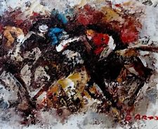 225x184 Oil Single Piece Work Horse Racing Art Paintings Ebay - S Barton Oil Painting