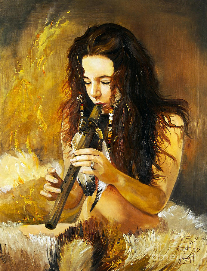 688x900 Native American Paintings Fine Art America - S Garcia Indian Painting