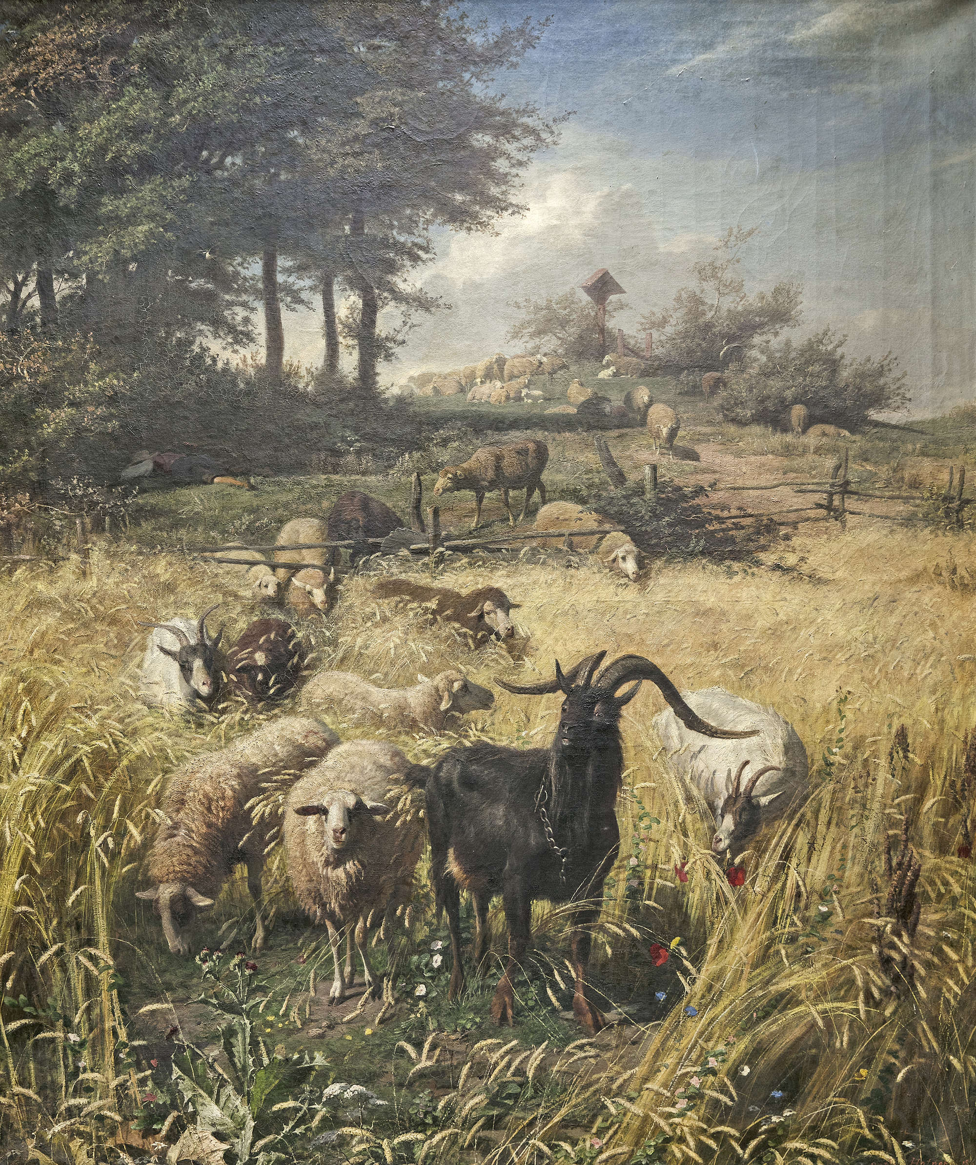 2000x2389 Lot168 Johann Baptist Hofner (1832 1913) A Warning To Sleeping - S Hofner Painting