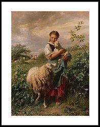 196x250 The Shepherdess Painting By Johann Baptist Hofner Pictures I - S Hofner Painting
