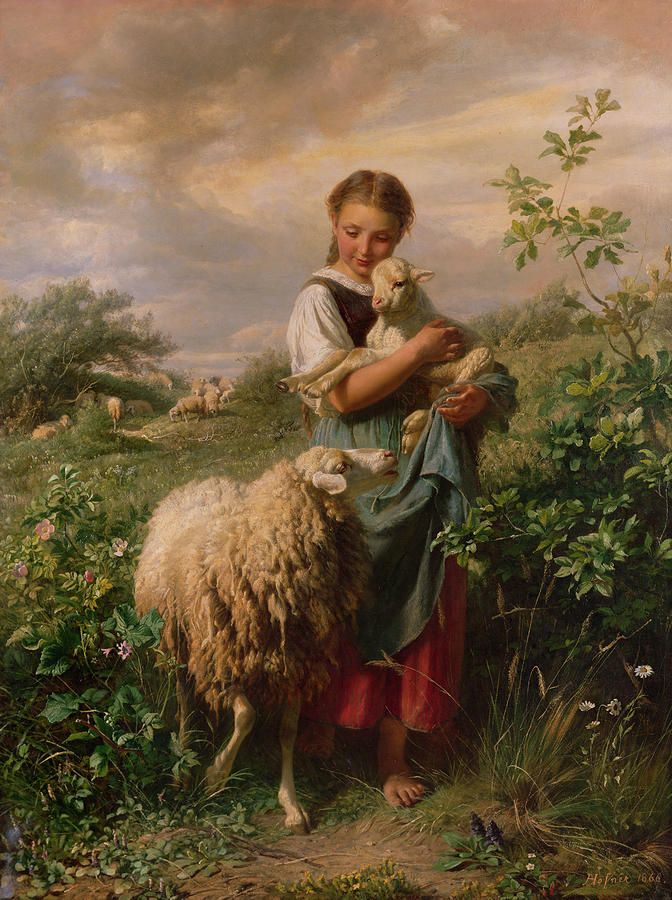 672x900 Beautiful Paintings Johann Baptist Hofner The Shepherdess - S Hofner Painting