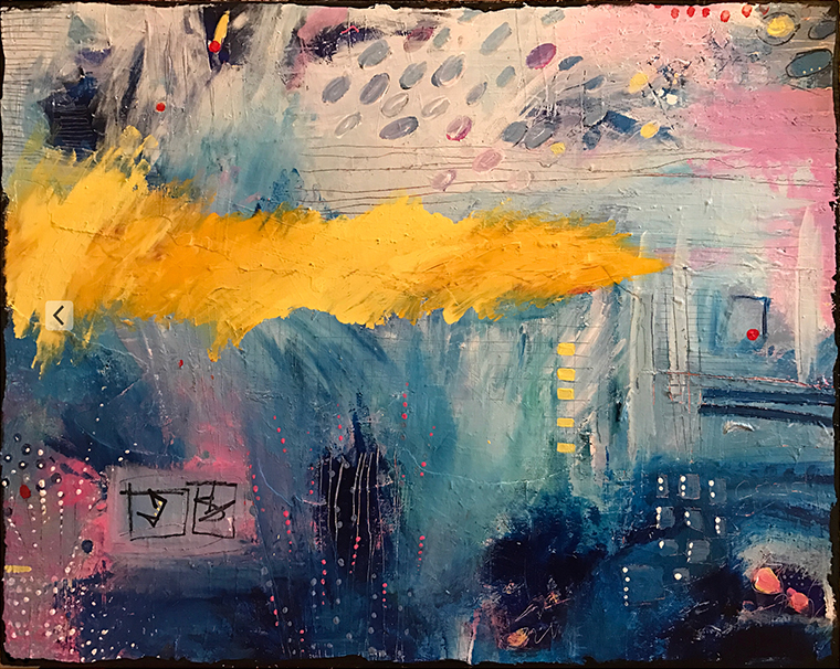 760x606 Waking From A Dream Original Abstract Painting S. Fox Art Studio - S Painting