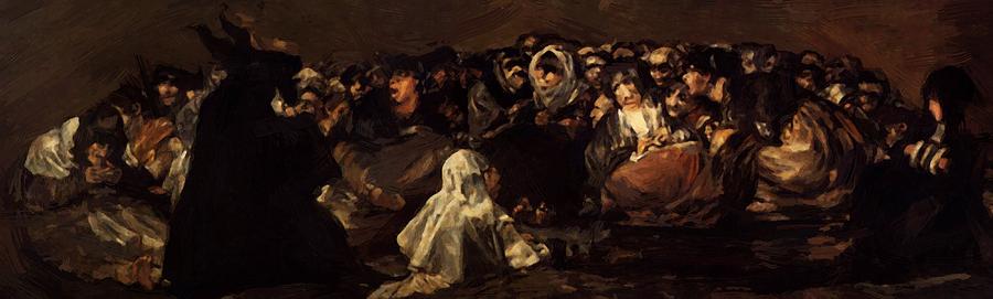 900x271 The Great He Goat Or Witches Sabbath Painting By Goya Francisco - Sabbath Painting