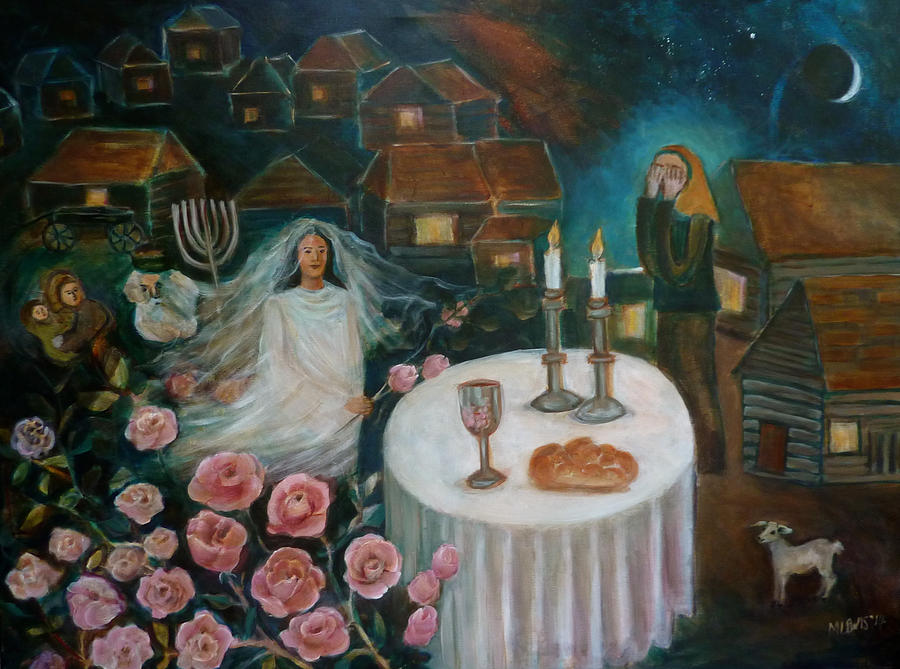 900x669 Welcoming The Sabbath Bride Painting By Melanie Lewis - Sabbath Painting