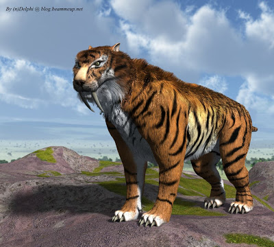 400x360 Saber Tooth Tiger Poserdaz 3d Art - Saber Tooth Tiger Painting