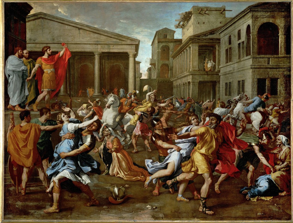 1024x780 Nicolas Poussin The Rape Of The Sabine Women (1637 1638) Artsy - Sabine Women Painting