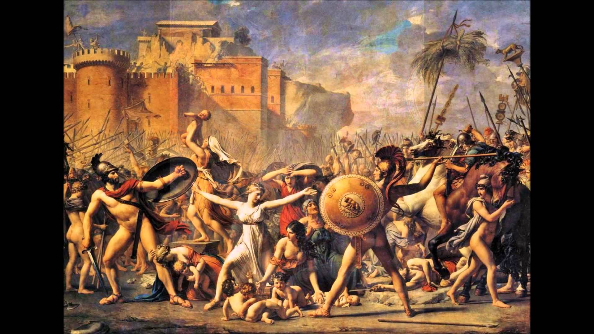 1920x1080 Art History The Intervention Of The Sabine Women - Sabine Women Painting