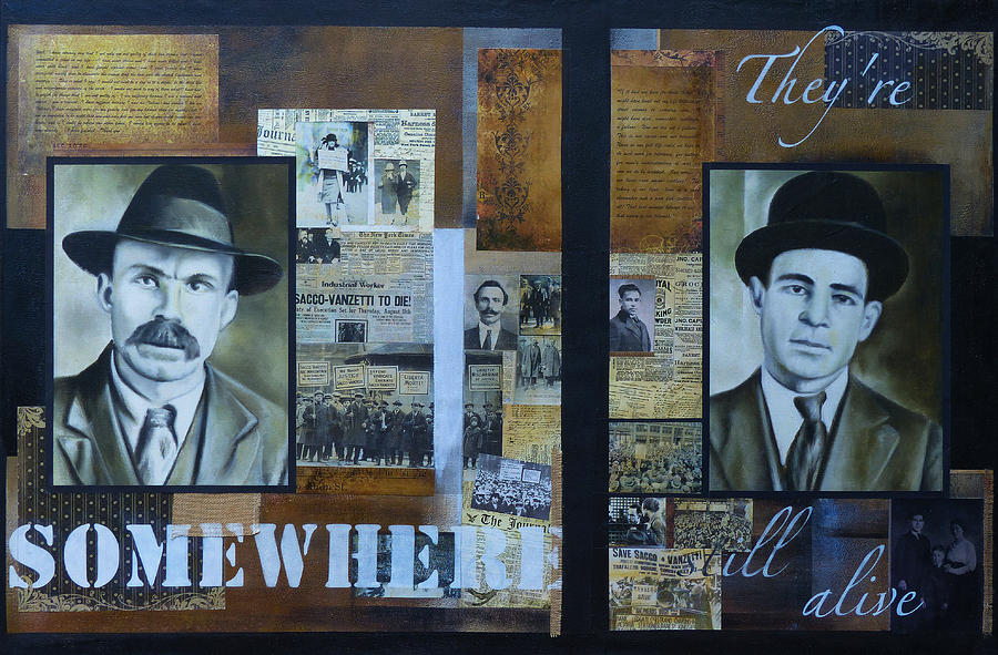 900x591 Silvana Pittin In Tribute To Sacco And Vanzetti Painting By Elemer - Sacco And Vanzetti Painting