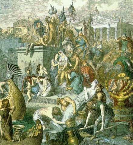 440x480 Vandals Sack Rome Decline Of Western Empire Accelerates - Sack Of Rome Painting