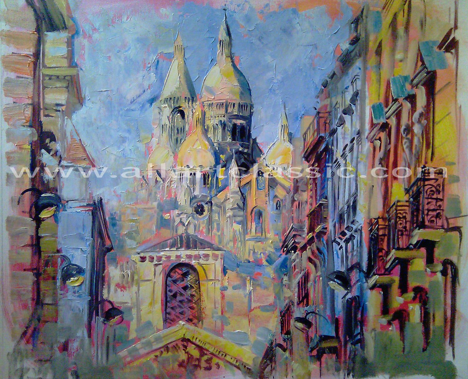 1500x1215 Art Reproductions And Original Oil Paintings Landscapes, Palette - Sacre Coeur Painting