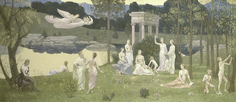 900x392 The Sacred Grove, Beloved Of The Arts And The Muses Painting By - Sacred Grove Painting