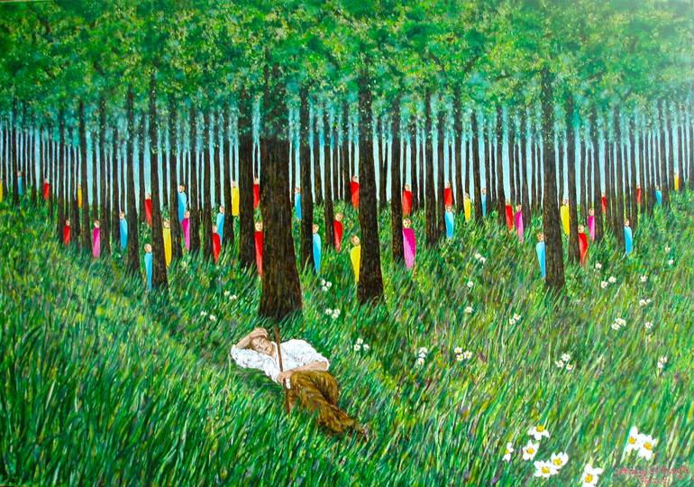 770x540 Saatchi Art Sacred Grove Painting By Andreas C Chrysafis - Sacred Grove Painting