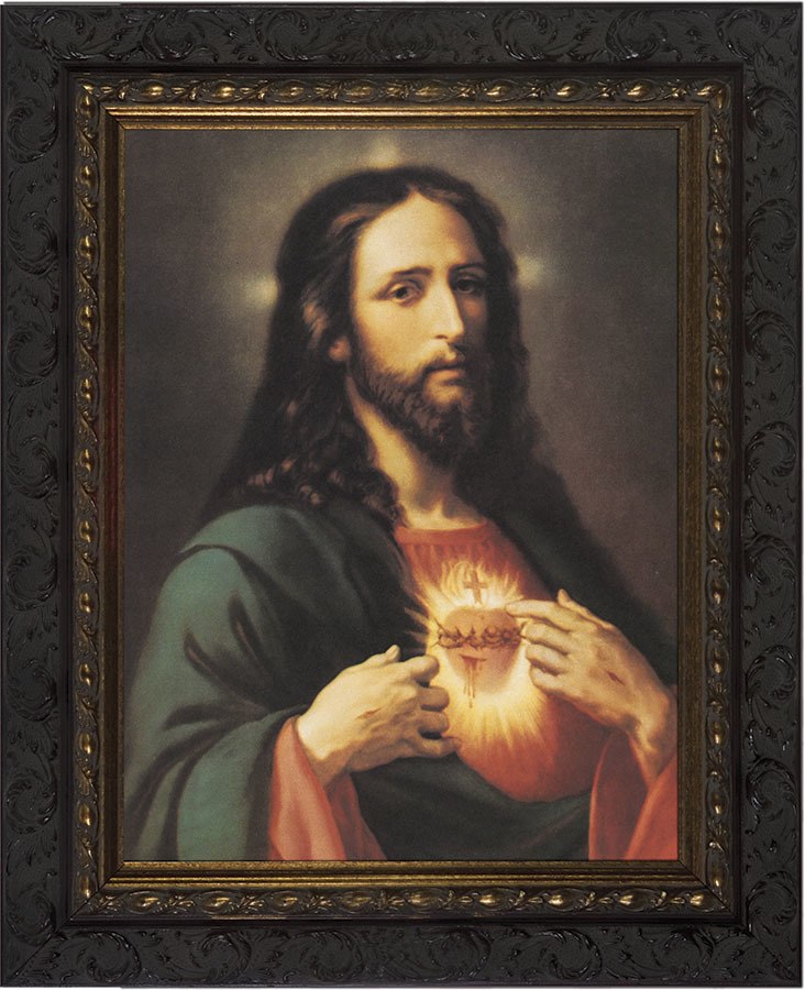 732x900 Sacred Heart Of Jesus Framed Art - Sacred Heart Of Jesus Painting