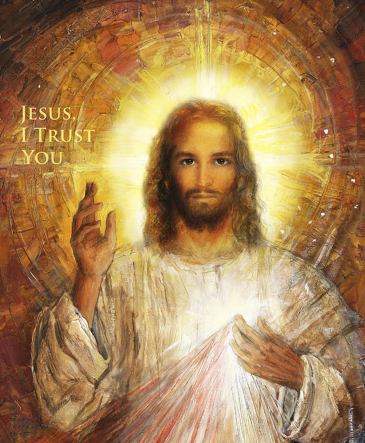 743x900 Divine Mercy, Sacred Heart Of Jesus 2 Painting By Terezia - Sacred Heart Of Jesus Painting