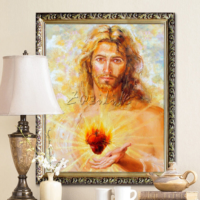 800x800 Jesus Christ Print Painting Jesus Sacred Heart Poster And Print - Sacred Heart Painting