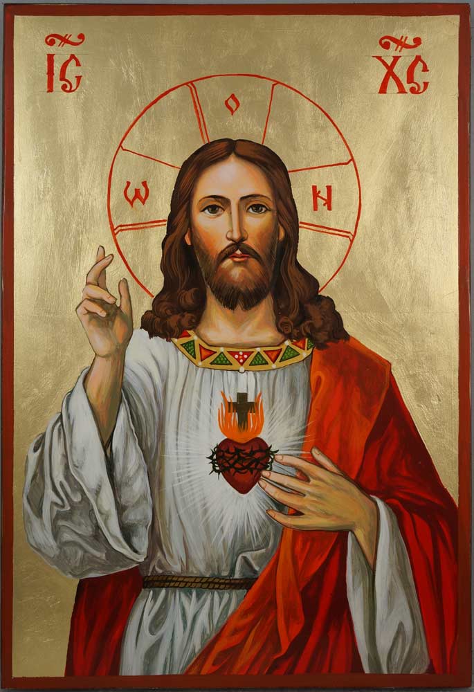 685x1000 Jesus Sacred Heart Painting Jesus Christ Sacred Heart Large Hand - Sacred Heart Painting