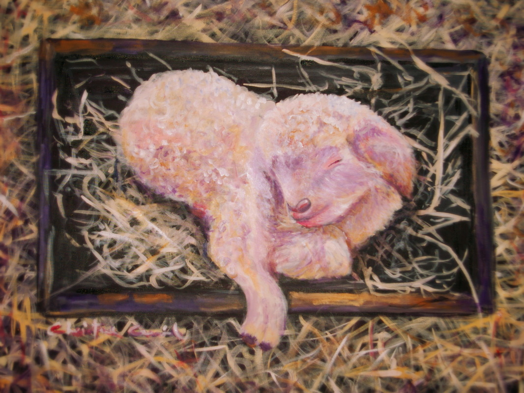 1066x800 Mary Had A Little Lamb - Sacrificial Lamb Painting