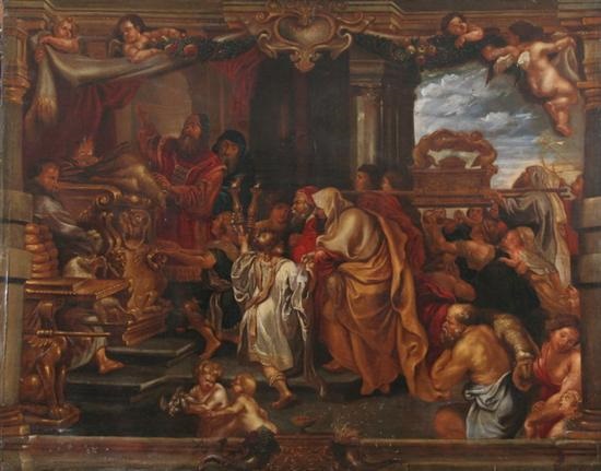 550x431 The Sacrificial Lamb Sketch For A Tapestry By Peter Paul Rubens - Sacrificial Lamb Painting