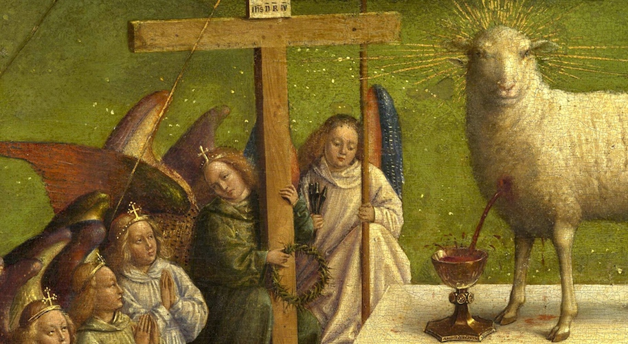914x500 Van Eyck, The Ghent Altarpiece (Article) Khan Academy - Sacrificial Lamb Painting