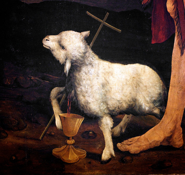 640x606 War Of The Lamb - Sacrificial Lamb Painting