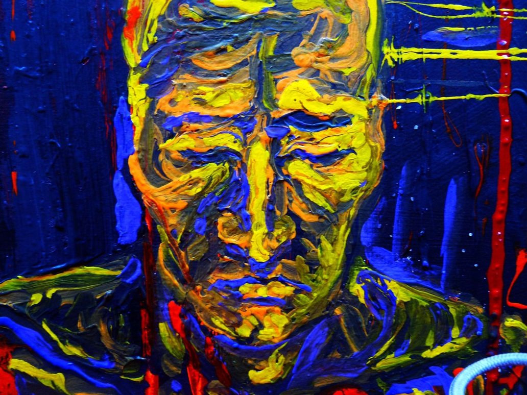 1032x774 Painting Detail Of The Sad Guy By Magzdilla - Sad Abstract Painting