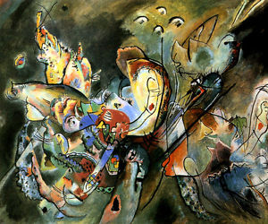 300x250 Gloomy Sad 1917 Abstract Painting By Wassily Kandinsky Repro - Sad Abstract Painting