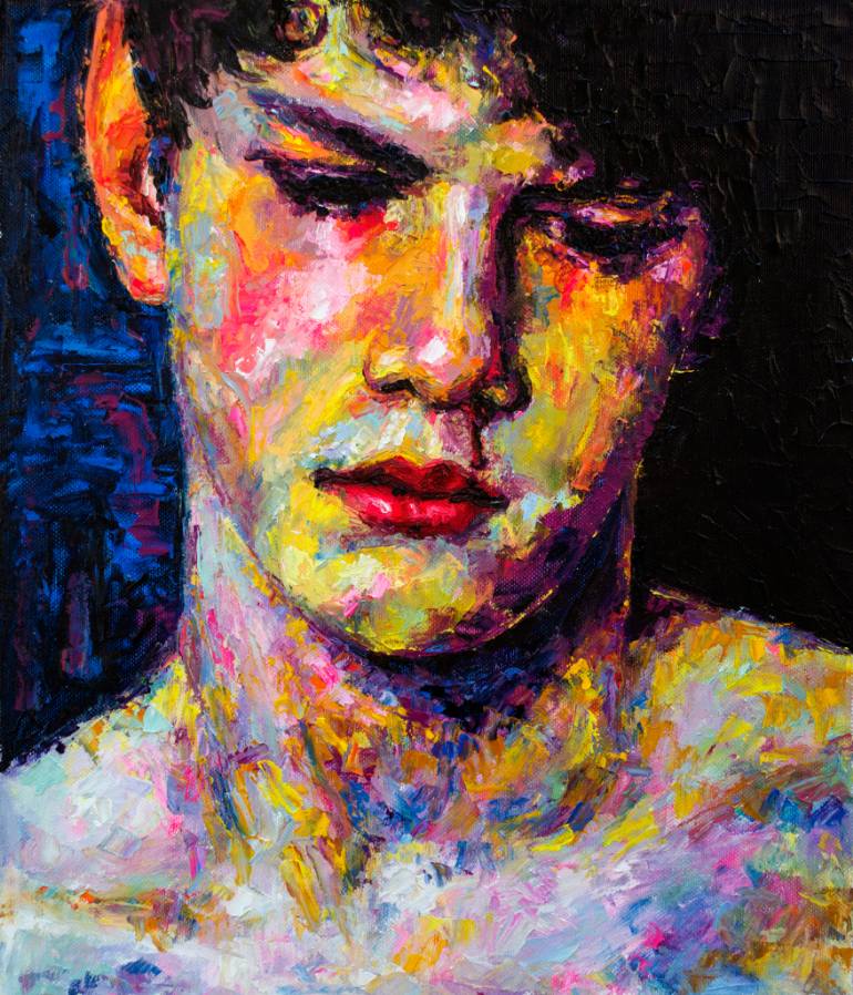 770x898 Saatchi Art Sad Boy Study Painting By Oleksandr Balbyshev - Sad Boy Painting
