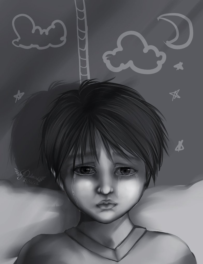 784x1019 Sad Boy By Juudiia - Sad Boy Painting