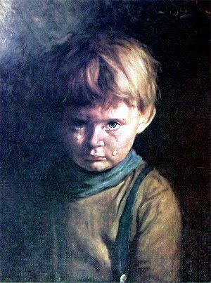300x403 The Cursed Painting Of The Crying Boy - Sad Boy Painting