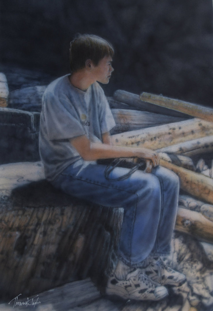 740x1080 A Sad Boy By Tltaylor - Sad Boy Painting