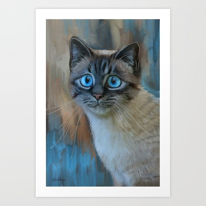 700x700 Looking For Love - Sad Cat Painting