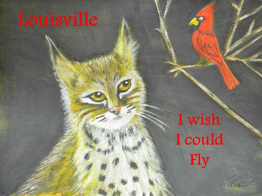 900x675 Sad Cat Painting By Teresa French Mccarthy - Sad Cat Painting