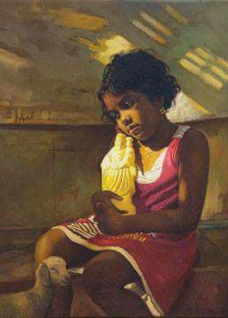 258x360 Sad Child Painting - Sad Child Painting