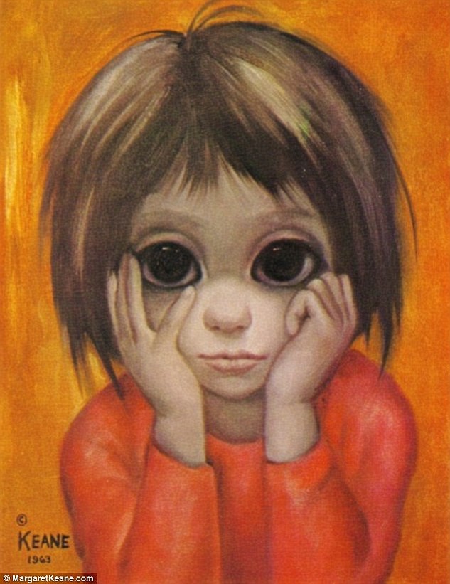 633x821 The Tears Of Big Eyes Compass Rose Medium - Sad Child Painting