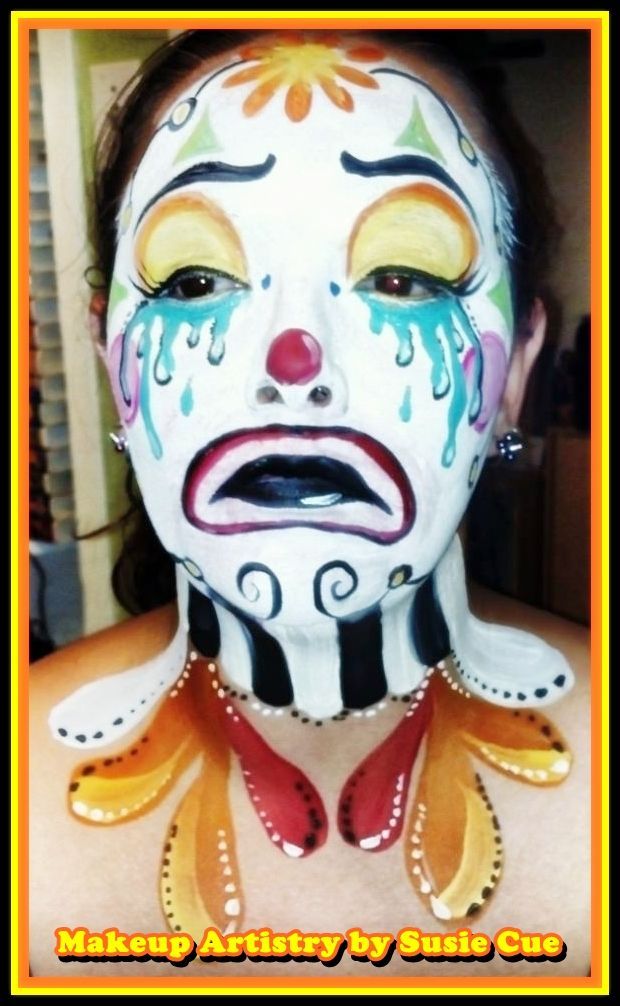 620x1006 Pin By H On Clowns,mimes + Piers Zine - Sad Clown Face Painting