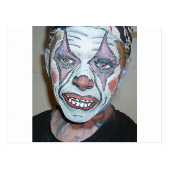 540x540 Sad Clowns Scary Clown Face Painting Postcard - Sad Clown Face Painting