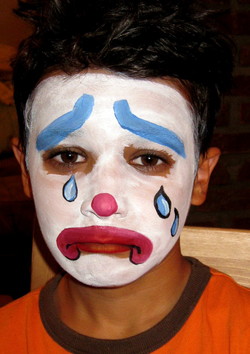 250x354 Sad Face Paintings - Sad Clown Face Painting