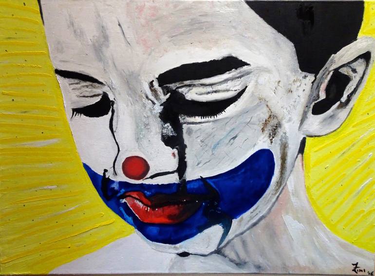 770x567 Saatchi Art The Sad Truth Of A Baby Clown Painting By Matteo Zini - Sad Clown Painting