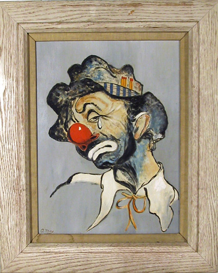 450x563 A. May, Sad Clown, Oil Painting - Sad Clown Painting
