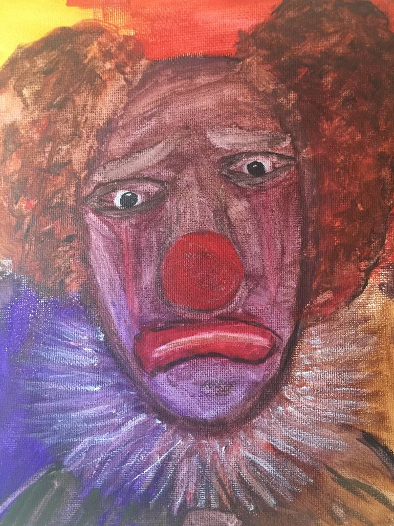770x1027 Saatchi Art Sad Clown Of The Town Painting By Clinton Jacob - Sad Clown Painting Artist