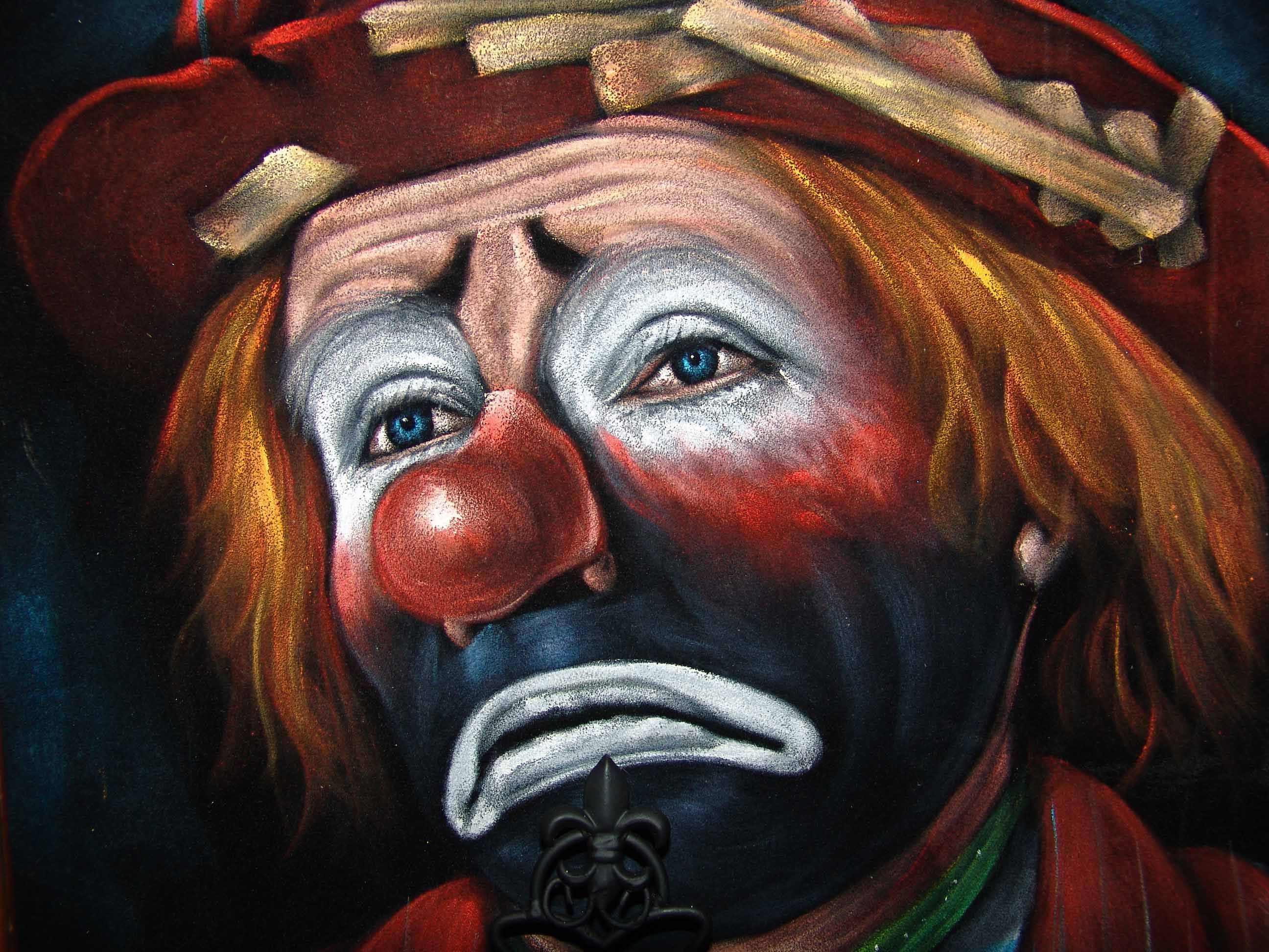 2592x1944 Sad Bastard Artist Painting, Artist And Scary Drawings - Sad Clown Painting Artist