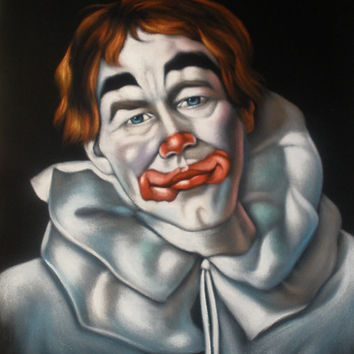 354x354 Shop Sad Paintings On Wanelo - Sad Clown Painting Artist