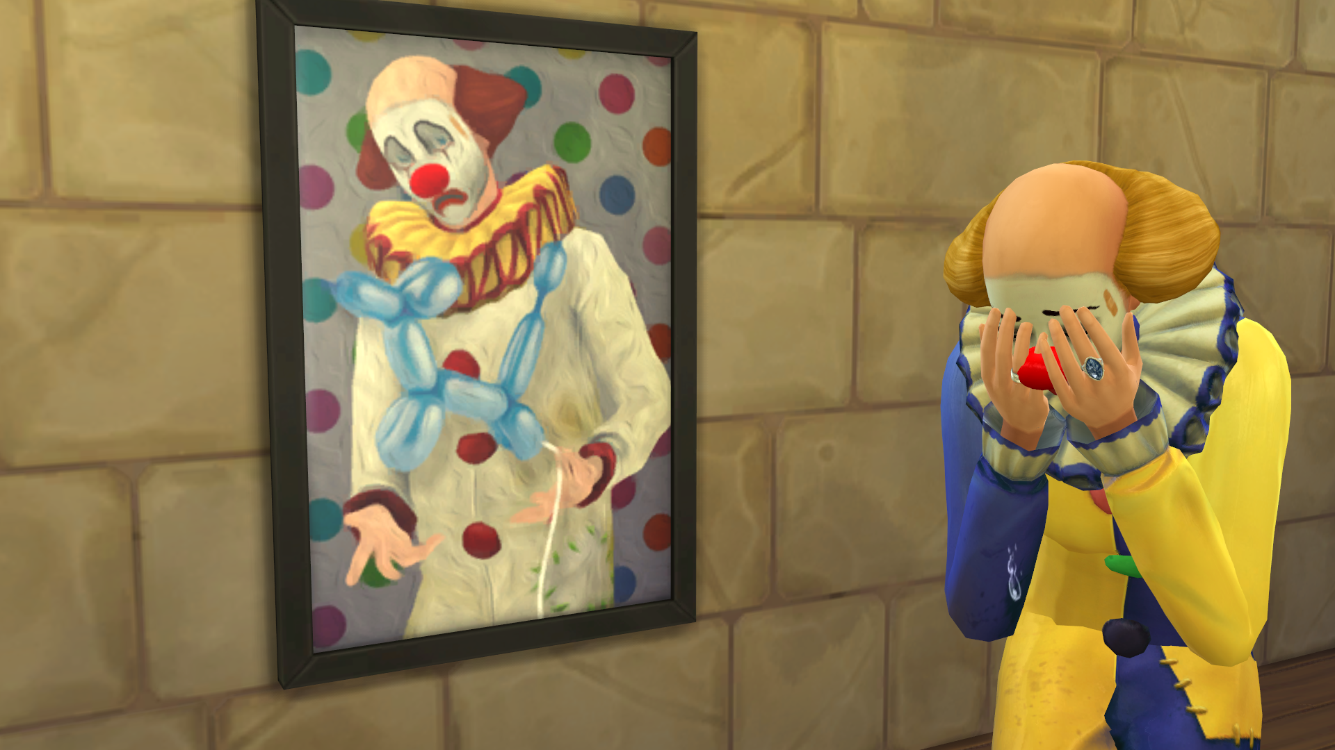 1920x1080 How To Play With (And Play As) The Tragic Clown In The Sims 4 - Sad Clown Painting Artist