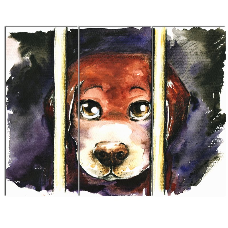 800x800 Designart - Sad Dog Painting