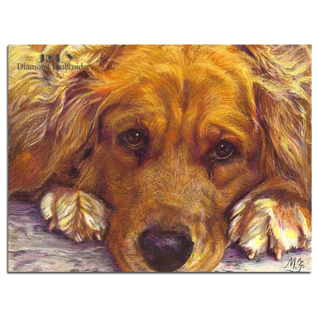 640x640 Diamond Embroidery Animal Sad Dog Craft Decoration Hobby Diamond - Sad Dog Painting