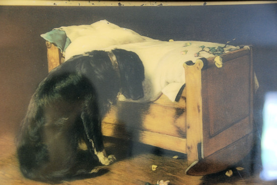 550x368 Mourning The Loss Of A Playmate A Sad Picture I Saw While Visiting - Sad Dog Painting