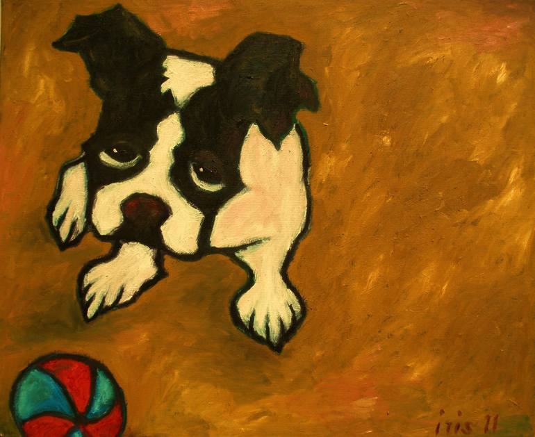 770x629 Saatchi Art Sad Dog Painting By Iris Lydia Frei - Sad Dog Painting